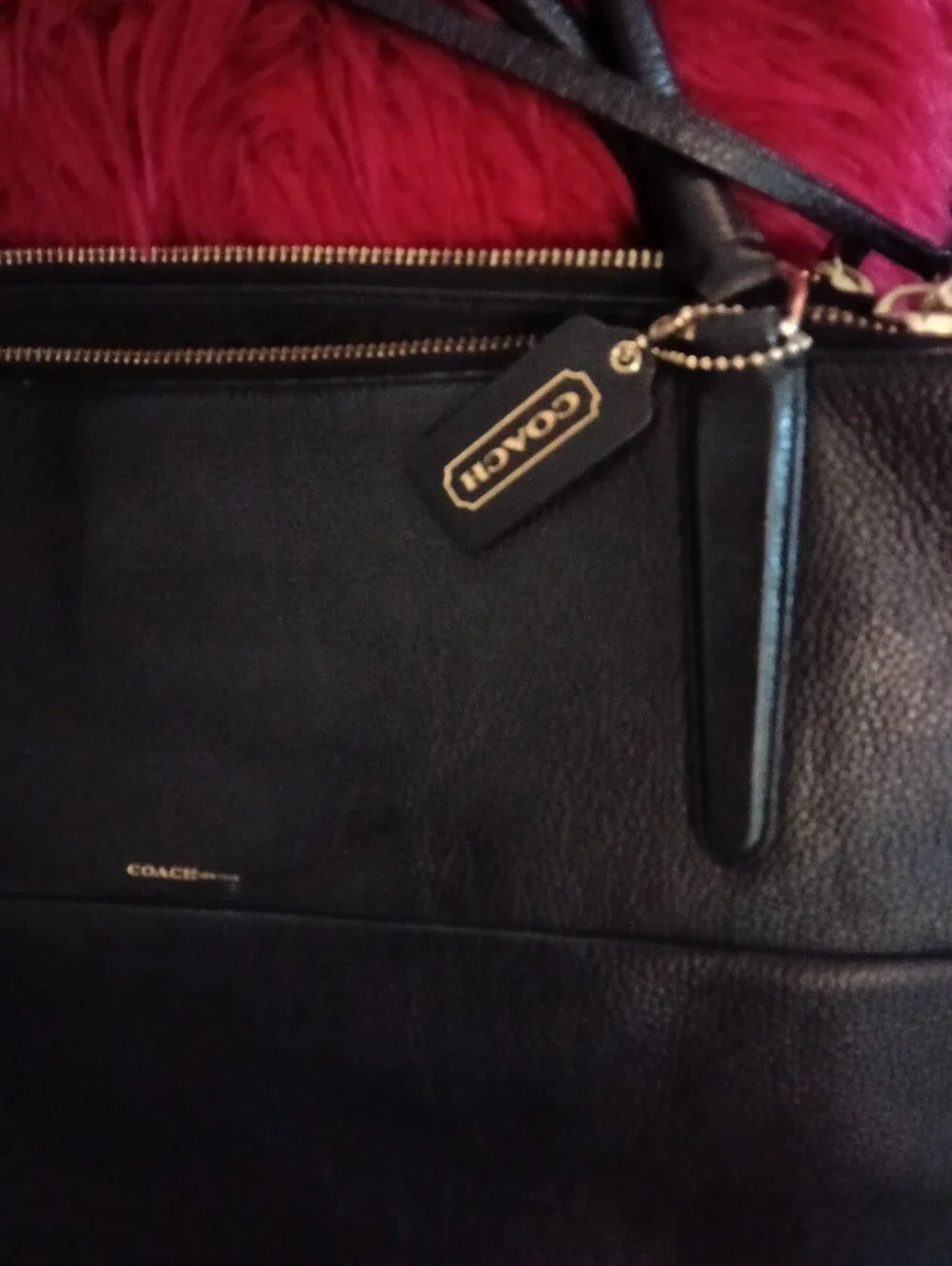 Coach Borough Black LARGE Leather Tote/Satchel CREED- M1369-28129 Hangtag Incl.